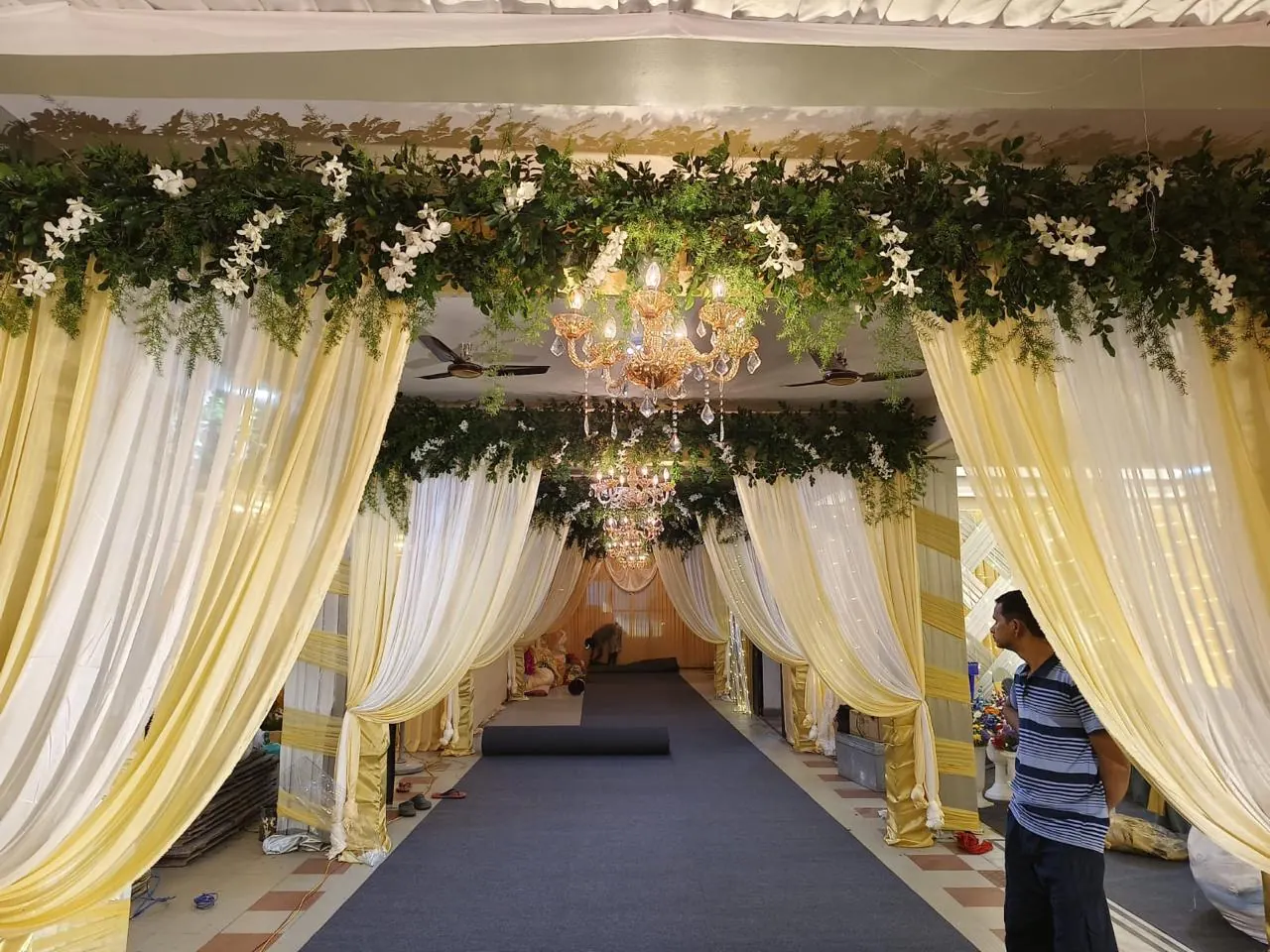 Golden Floral Canopy & Lounge #168 - BoB Caterer & Events Kolkata